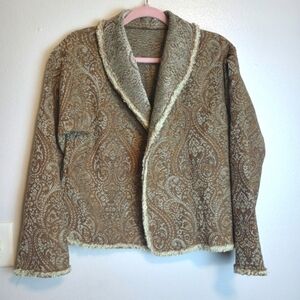 Vintage Hand Made Coat Women's Multicolor Tapestry Size Large